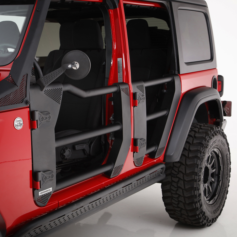 Jeep Wrangler JLU Door Replacement - Front - Go Rhino - Trailline Tube - Black - `18-`21